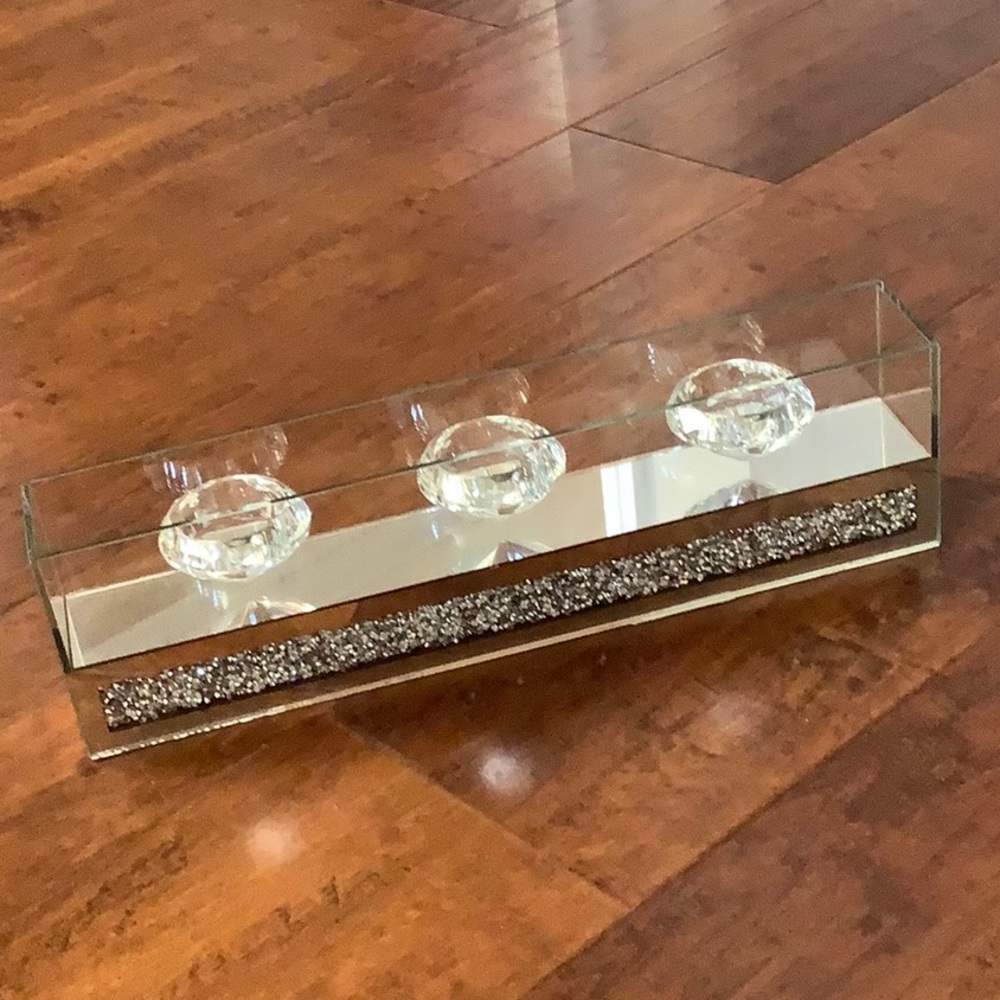 Silver Mirror / Stardust Tea Light Holder